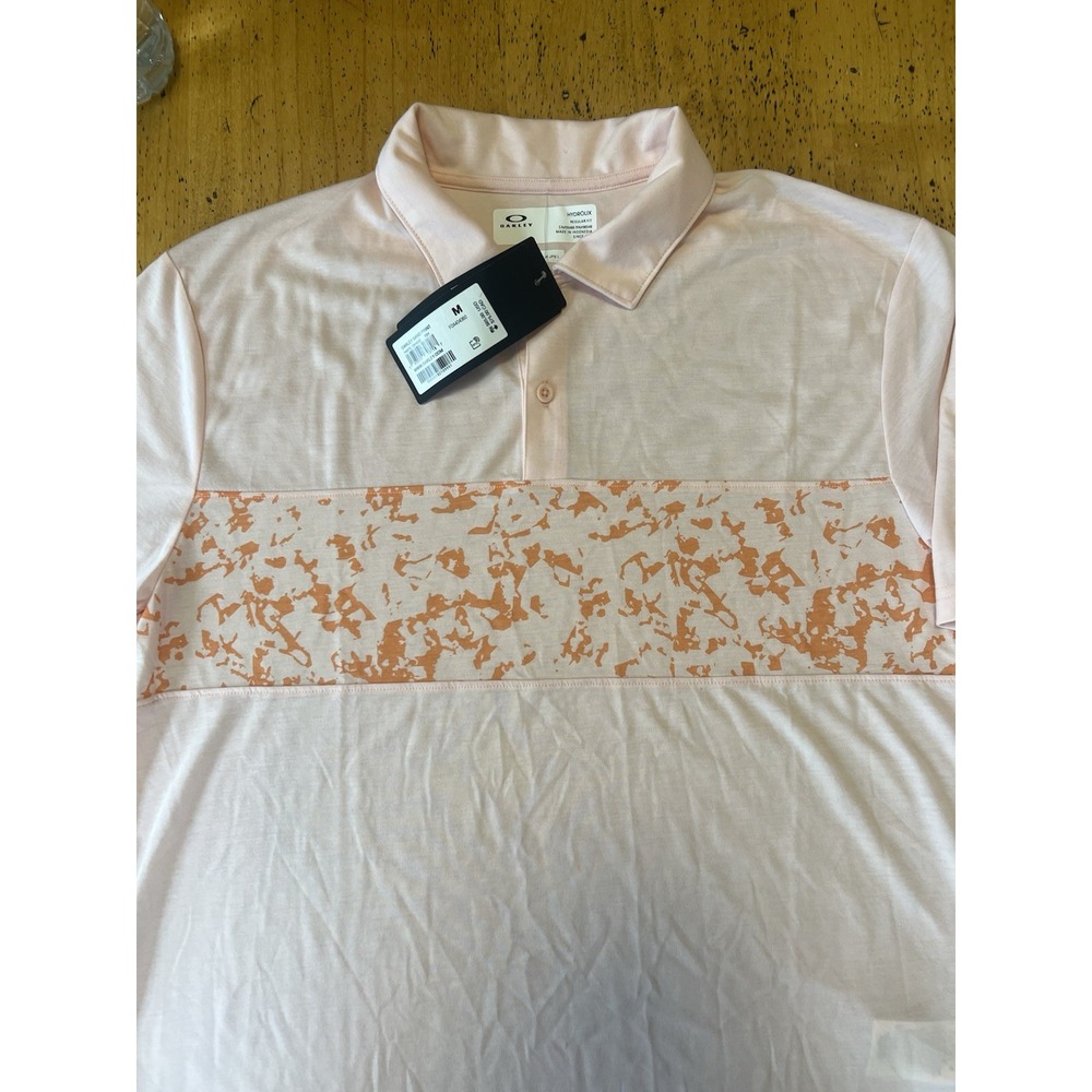 New Nwt FOA404360 OAKLEY‎ POLO SHIRTS Light orange Men's Medium Hydrolix New